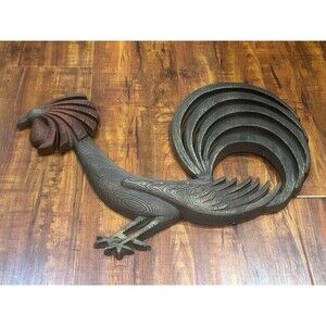 VTG 1960’s MCM Burwood Products 20” Rooster Chicken Faux Wood Grain Wall Plaque